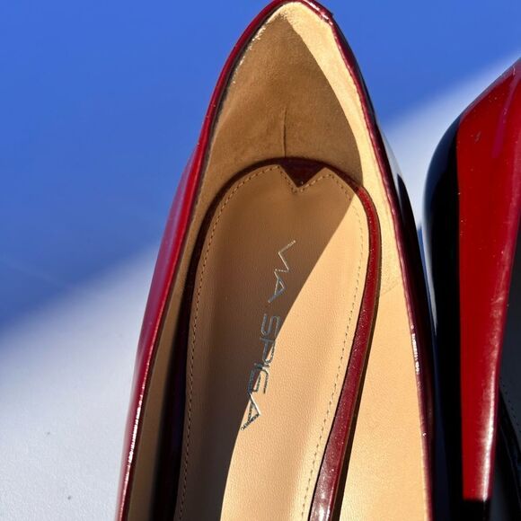 Via Spiga Red Wedge Heel Pointed Toe Shoe Size 9 1/2 - Picture 9 of 14